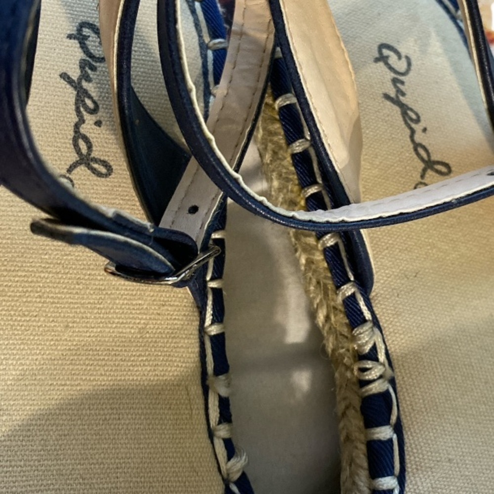 Qupid Sora fringe sequin espadrille blue flats 7 - Picture 3 of 12